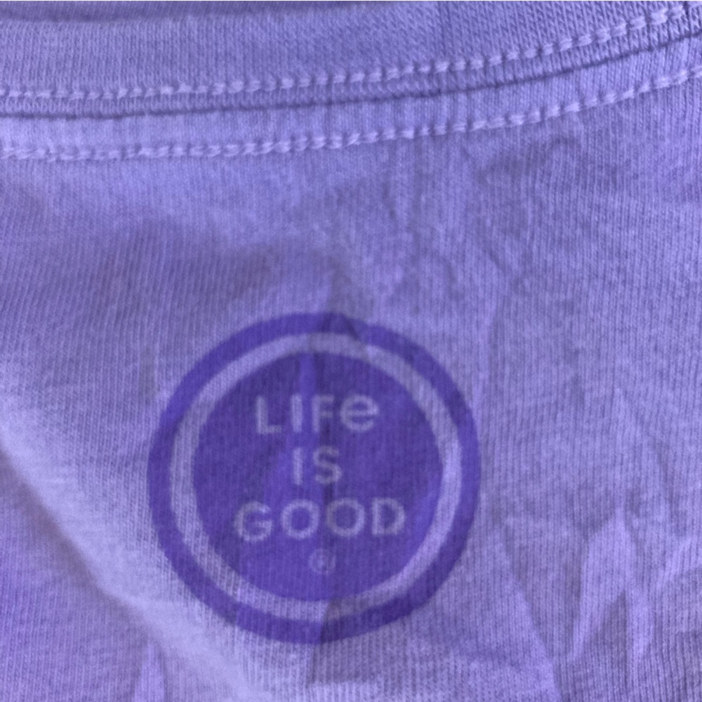 Life Is Good Women's Lavender V-Neck Tee size L 100%cotton - Picture 4 of 8